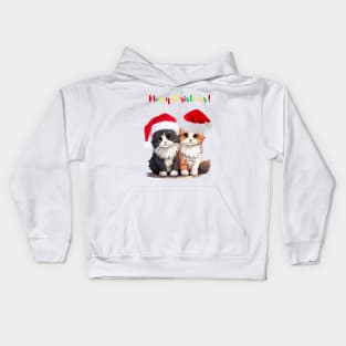 Merry Christmas Celebration with Festive Cats: A Joyful Holida t-shirty Gathering Kids Hoodie